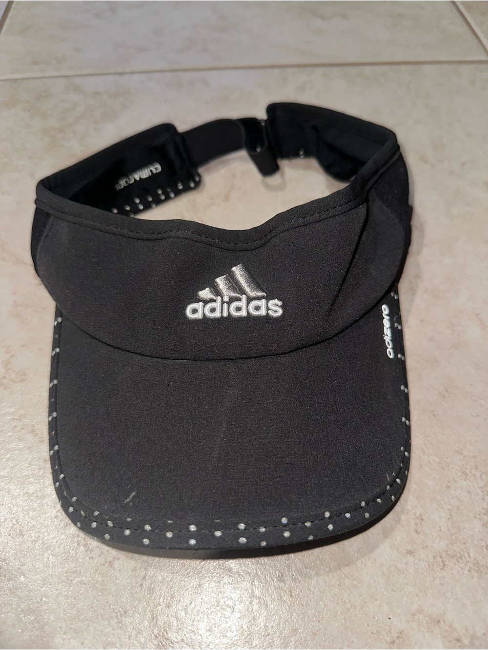 Adidas Climalite Black Adjustable Performance Golf Tennis Running Visor OSFM